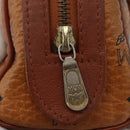 MCM Logogram Vicetos Mini Boston Bag PVC 2way Brown Gold Auth 178481-16