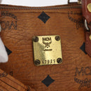 MCM Logogram Vicetos Mini Boston Bag PVC 2way Brown Gold Auth 178481-17