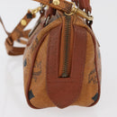 MCM Logogram Vicetos Mini Boston Bag PVC 2way Brown Gold Auth 178481-4