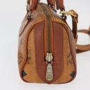 MCM Logogram Vicetos Mini Boston Bag PVC 2way Brown Gold Auth 178481-5