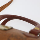 MCM Logogram Vicetos Mini Boston Bag PVC 2way Brown Gold Auth 178481-8