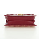 Christian Dior Chain Addict Shoulder Bag Leather Red Gold Auth 178483M-5