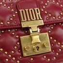 Christian Dior Chain Addict Shoulder Bag Leather Red Gold Auth 178483M-20