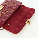 Christian Dior Chain Addict Shoulder Bag Leather Red Gold Auth 178483M-21
