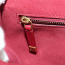 Christian Dior Chain Addict Shoulder Bag Leather Red Gold Auth 178483M-25