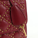Christian Dior Chain Addict Shoulder Bag Leather Red Gold Auth 178483M-8