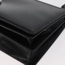 Salvatore Ferragamo Gancini Shoulder Bag Patent leather Black Silver Auth 178485-11