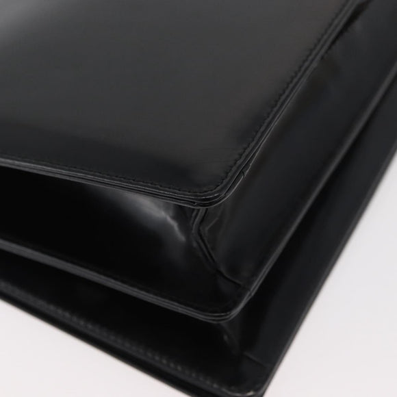 Salvatore Ferragamo Gancini Shoulder Bag Patent leather Black Silver Auth 178485