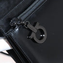 Salvatore Ferragamo Gancini Shoulder Bag Patent leather Black Silver Auth 178485-22