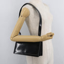Salvatore Ferragamo Gancini Shoulder Bag Patent leather Black Silver Auth 178485-24