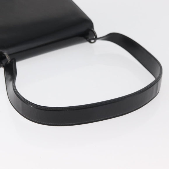 Salvatore Ferragamo Gancini Shoulder Bag Patent leather Black Silver Auth 178485