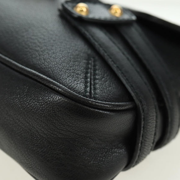GUCCI Horsebit Schultertasche Leder Schwarz Gold 159402 Auth 178489SAV