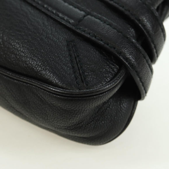 GUCCI Horsebit Schultertasche Leder Schwarz Gold 159402 Auth 178489SAV
