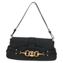 GUCCI Horsebit Schultertasche Leder Schwarz Gold 159402 Auth 178489SAV-13