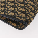 Christian Dior Trotter Canvas Shoulder Bag Navy Gold Auth 178491-9