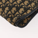 Christian Dior Trotter Canvas Shoulder Bag Navy Gold Auth 178491-16