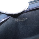 Christian Dior Trotter Canvas Shoulder Bag Navy Gold Auth 178491-11