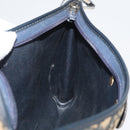 Christian Dior Trotter Canvas Shoulder Bag Navy Gold Auth 178491-18