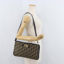 Christian Dior Trotter Canvas Shoulder Bag Navy Gold Auth 178491-20