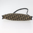 Christian Dior Trotter Canvas Shoulder Bag Navy Gold Auth 178491-5
