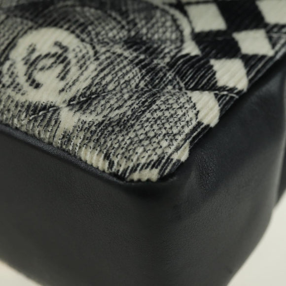 CHANEL Matelasse 25 Chain Shoulder Bag Corduroy White Gold CC Auth 178492SAM