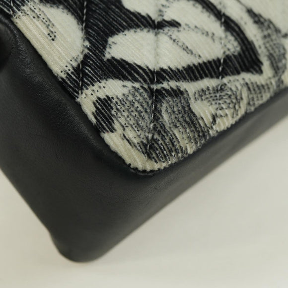 CHANEL Matelasse 25 Chain Shoulder Bag Corduroy White Gold CC Auth 178492SAM
