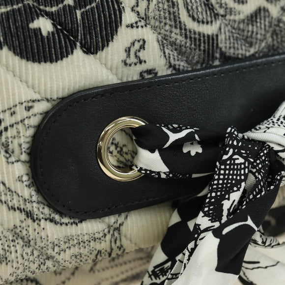 CHANEL Matelasse 25 Chain Shoulder Bag Corduroy White Gold CC Auth 178492SAM