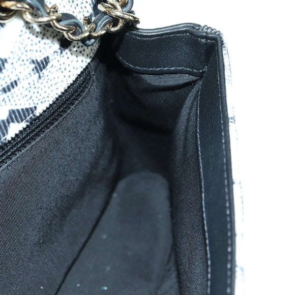 CHANEL Matelasse 25 Chain Shoulder Bag Corduroy White Gold CC Auth 178492SAM