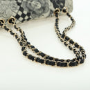 CHANEL Matelasse 25 Chain Shoulder Bag Corduroy White Gold CC Auth 178492SAM-7
