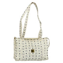 MCM Vicetos Logogram Tote Bag PVC White Gold Auth 178496-1