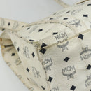 MCM Vicetos Logogram Tote Bag PVC White Gold Auth 178496-11