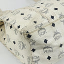 MCM Vicetos Logogram Tote Bag PVC White Gold Auth 178496-13