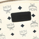 MCM Vicetos Logogram Tote Bag PVC White Gold Auth 178496-16