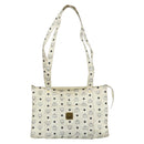 MCM Vicetos Logogram Tote Bag PVC White Gold Auth 178496-2