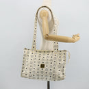 MCM Vicetos Logogram Tote Bag PVC White Gold Auth 178496-23
