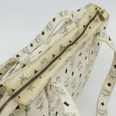 MCM Vicetos Logogram Tote Bag PVC White Gold Auth 178496-6