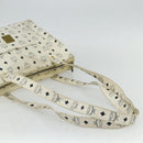 MCM Vicetos Logogram Tote Bag PVC White Gold Auth 178496-7