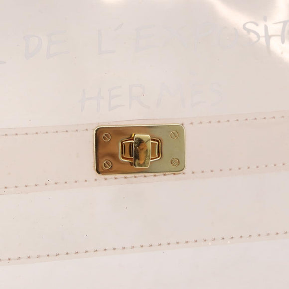 HERMES Vinyl Kelly Hand Bag Vinyl Clear Auth 178501