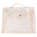 HERMES Vinyl Kelly Hand Bag Vinyl Clear Auth 178501-13
