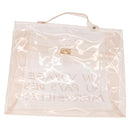 HERMES Vinyl Kelly Hand Bag Vinyl Clear Auth 178501-2