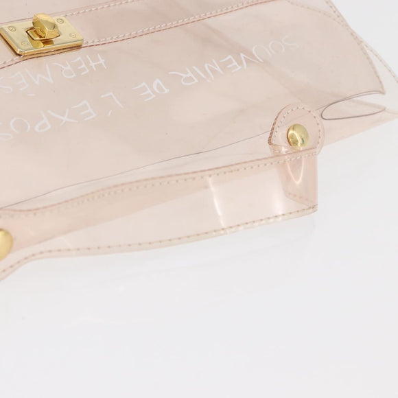 HERMES Vinyl Kelly Hand Bag Vinyl Clear Auth 178501