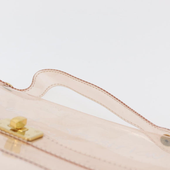HERMES Vinyl Kelly Hand Bag Vinyl Clear Auth 178501