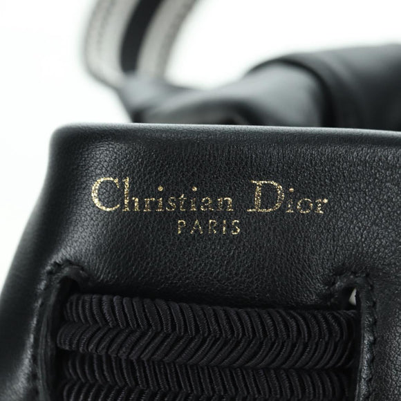 Christian Dior Shoulder Bag Leather Black Gold Auth 178502SM
