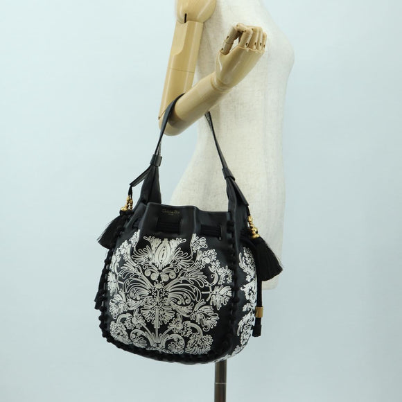 Christian Dior Shoulder Bag Leather Black Gold Auth 178502SM