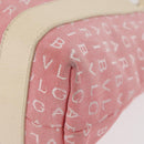 BVLGARI Logo Mania Hand Bag Canvas Pink Silver Auth 178503A-14