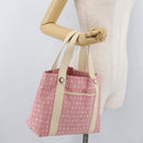 BVLGARI Logo Mania Hand Bag Canvas Pink Silver Auth 178503A-20