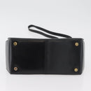 Salvatore Ferragamo Gancini Hand Bag Leather 2way Black Gold Auth 178504-5