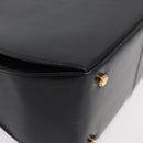 Salvatore Ferragamo Gancini Hand Bag Leather 2way Black Gold Auth 178504-16