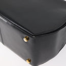 Salvatore Ferragamo Gancini Hand Bag Leather 2way Black Gold Auth 178504-9