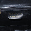 Salvatore Ferragamo Gancini Hand Bag Leather 2way Black Gold Auth 178504-12